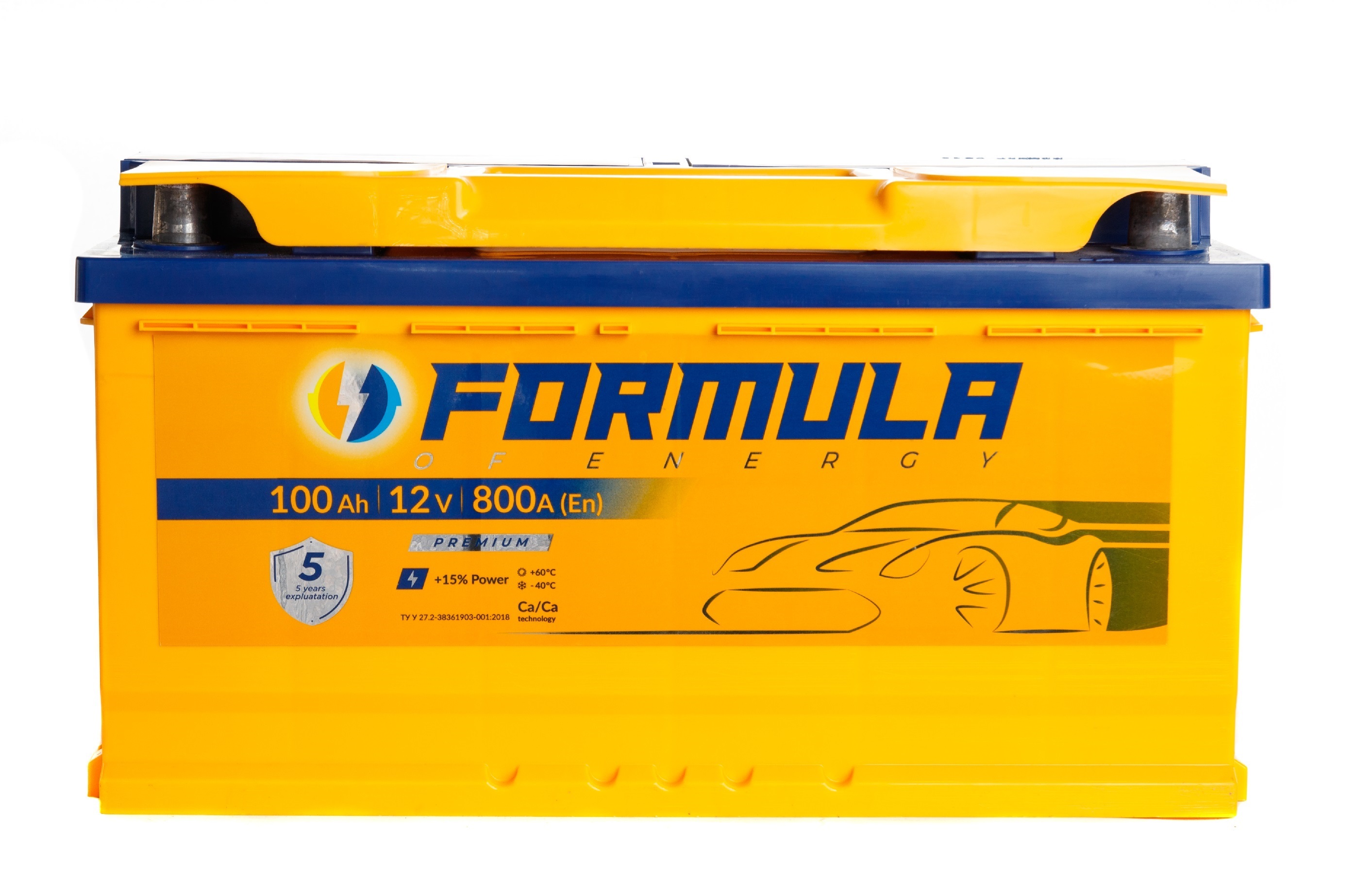 Акумулятор легковий Formula of energy premium 6СТ-100(0), 12B, 100Ah, 800A, плюс праворуч (R+) кальцієвий (Ca/Ca), 353x175x190мм (FPRE100E0)